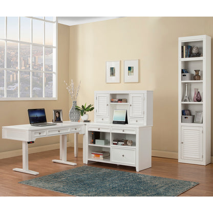 House Boca Power Lift Desk Credenza with Hutch and Bookcase