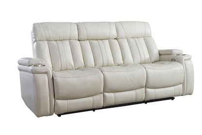 Living Royce - Fantom Ivory Power Reclining Sofa with Drop Down Console