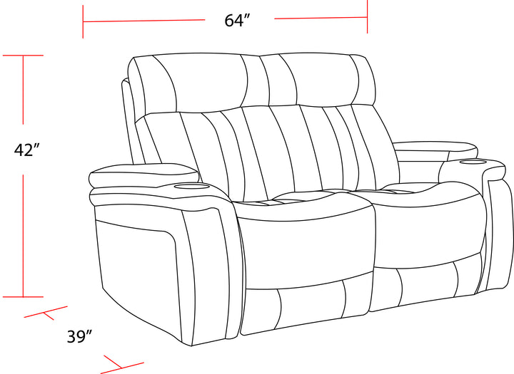 Living Royce - Midnight Power Reclining Loveseat