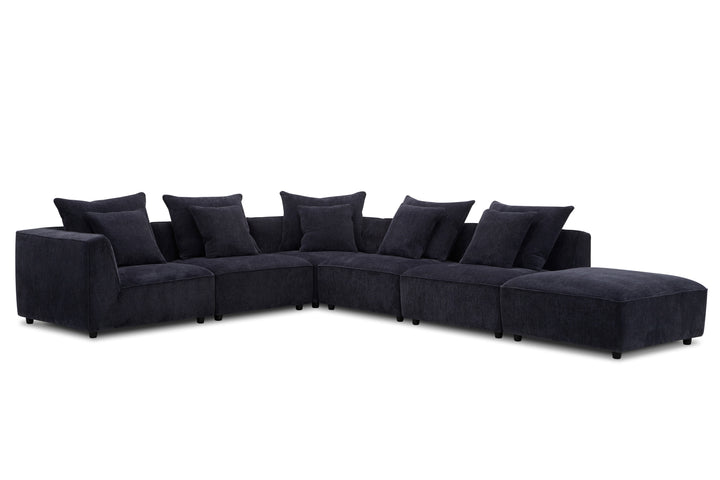 Living Recess - Reptile Blue 6 Piece Modular Sectional