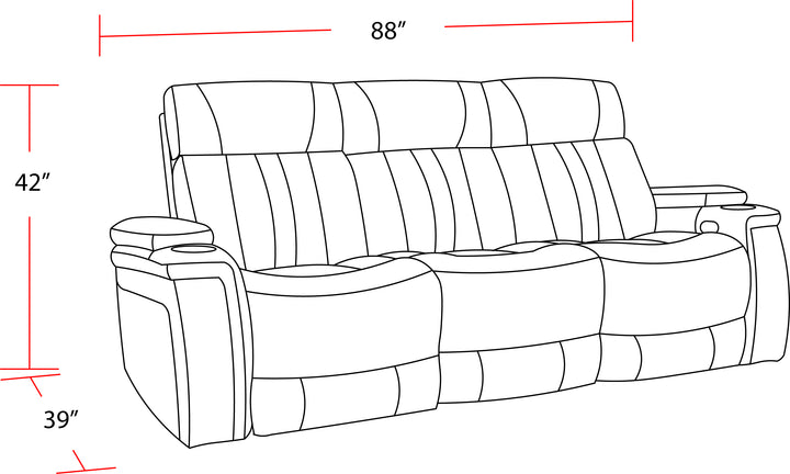 Living Royce - Fantom Brown Power Reclining Sofa with Drop Down Console