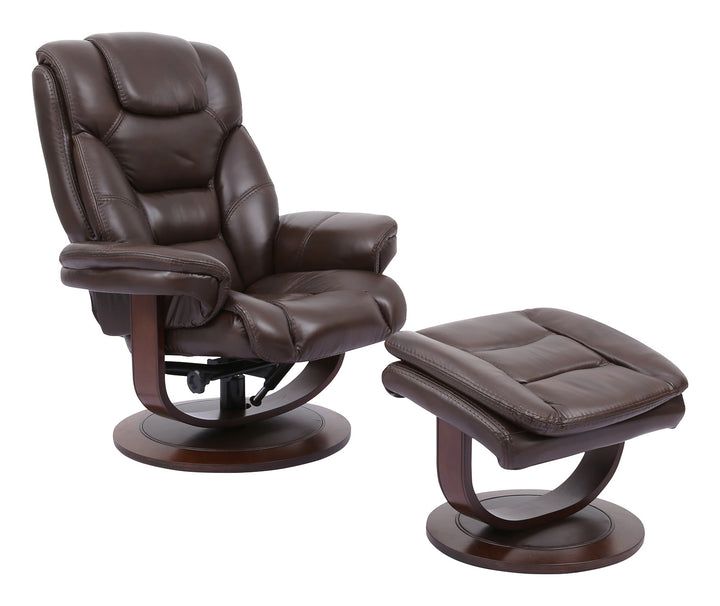 Living Monarch - Robust Manual Reclining Swivel Chair and Ottoman