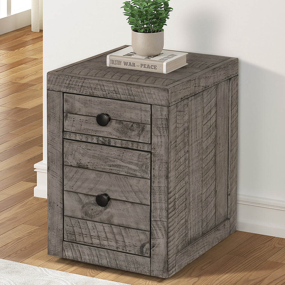 Parker House Tempe - Grey Stone Rolling File Cabinet