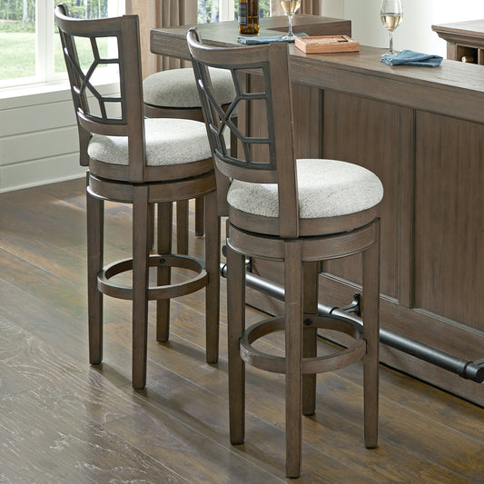 House Sundance Dining - Sandstone Grid Back Swivel Bar Stool