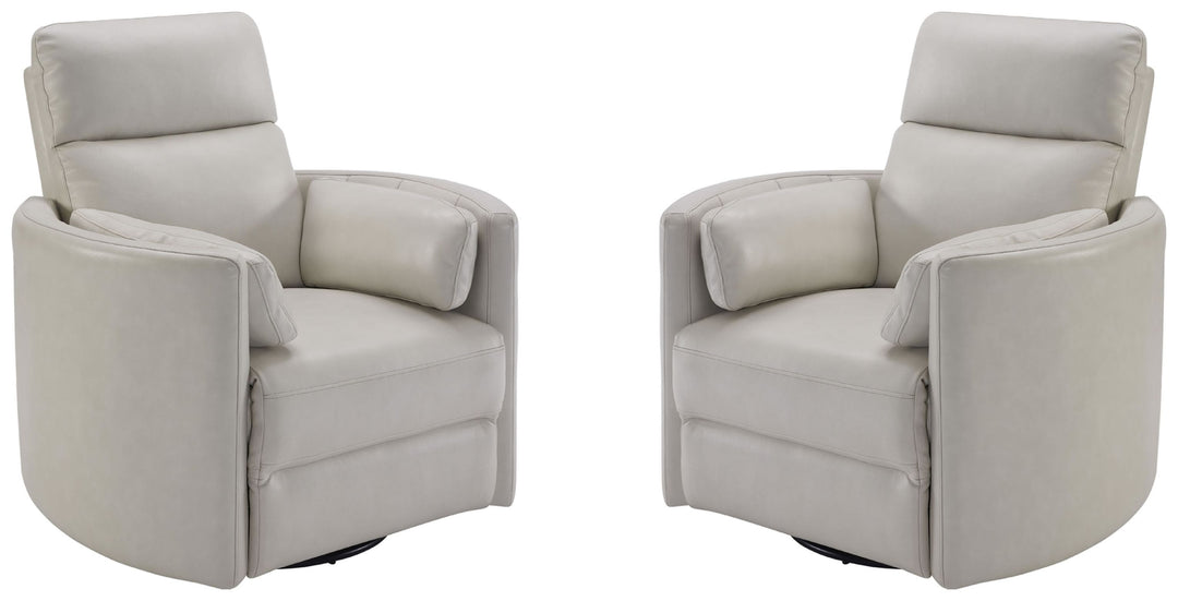 Living Radius - Florence Ivory - Powered By Freemotion Cordless Power Swivel Glider Recliner Two Pack