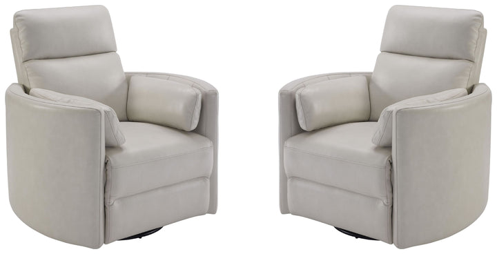 Living Radius - Florence Ivory - Powered By Freemotion Cordless Power Swivel Glider Recliner Two Pack