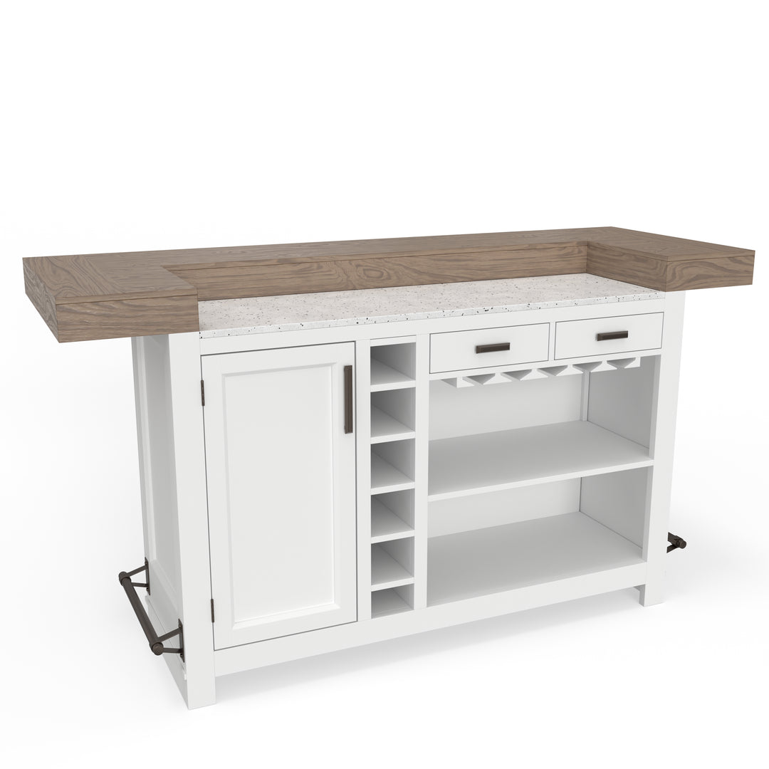 House Americana Modern Dining 78 In. Bar with Quartz Insert