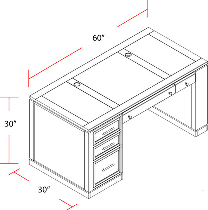 House Catalina 60 In. Writing Desk with Power Center and USB