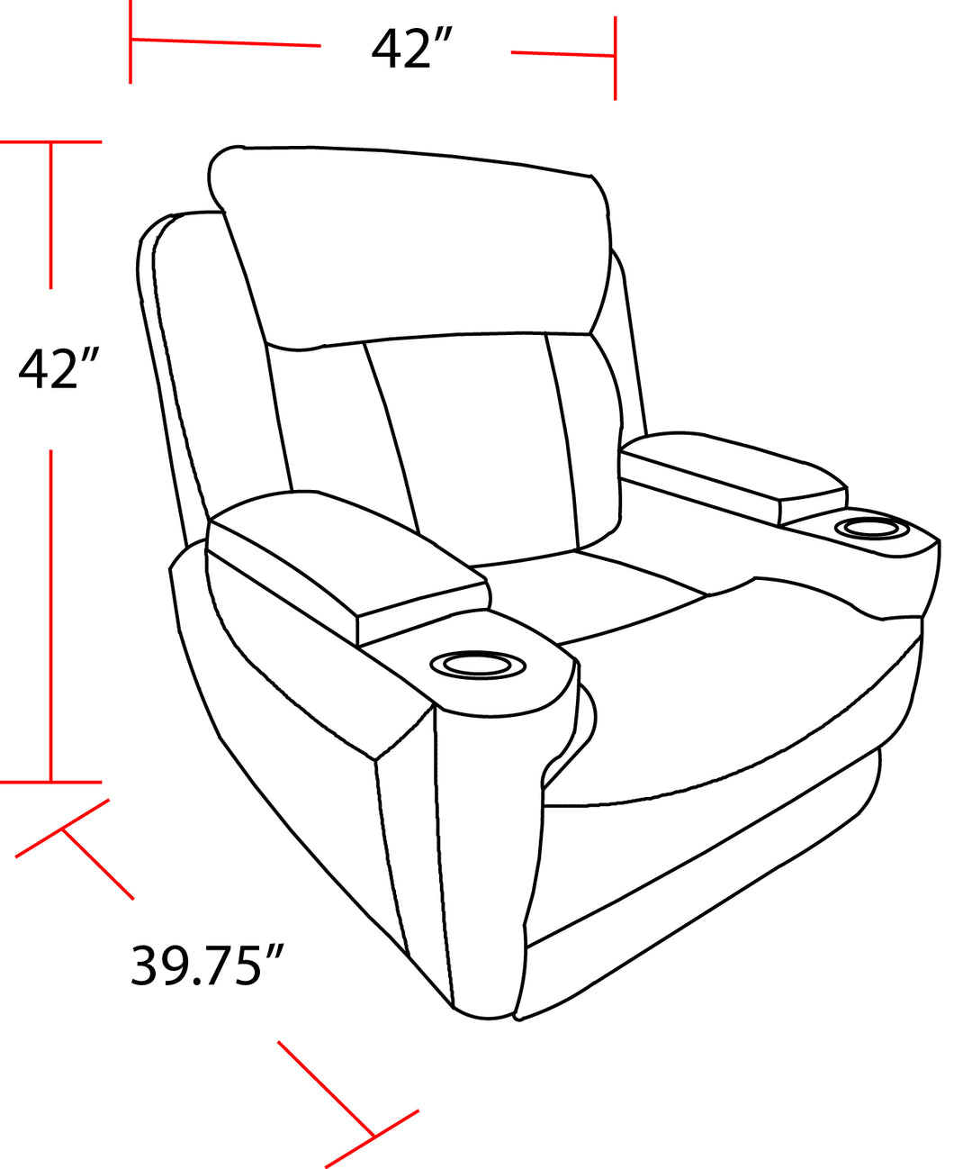 Living Dalton - Lucky Charcoal Power Recliner