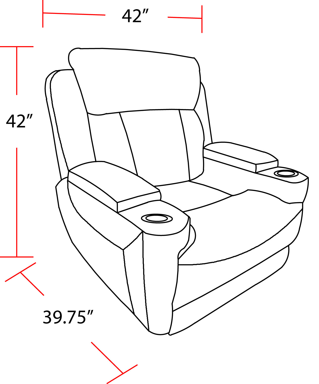 Living Dalton - Lucky Charcoal Power Recliner