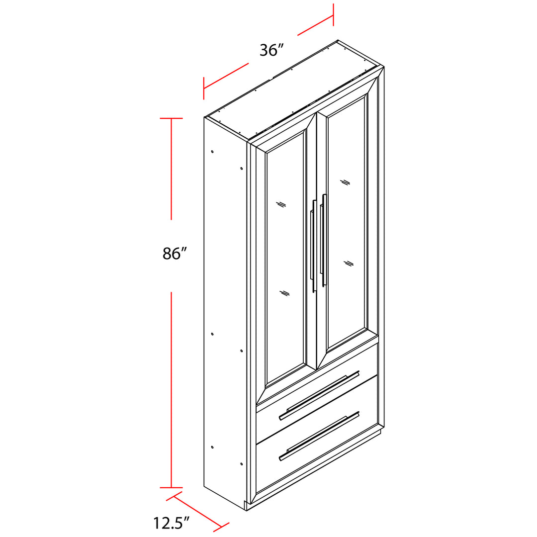 House Pure Modern 36 In. Glass Door Cabinet