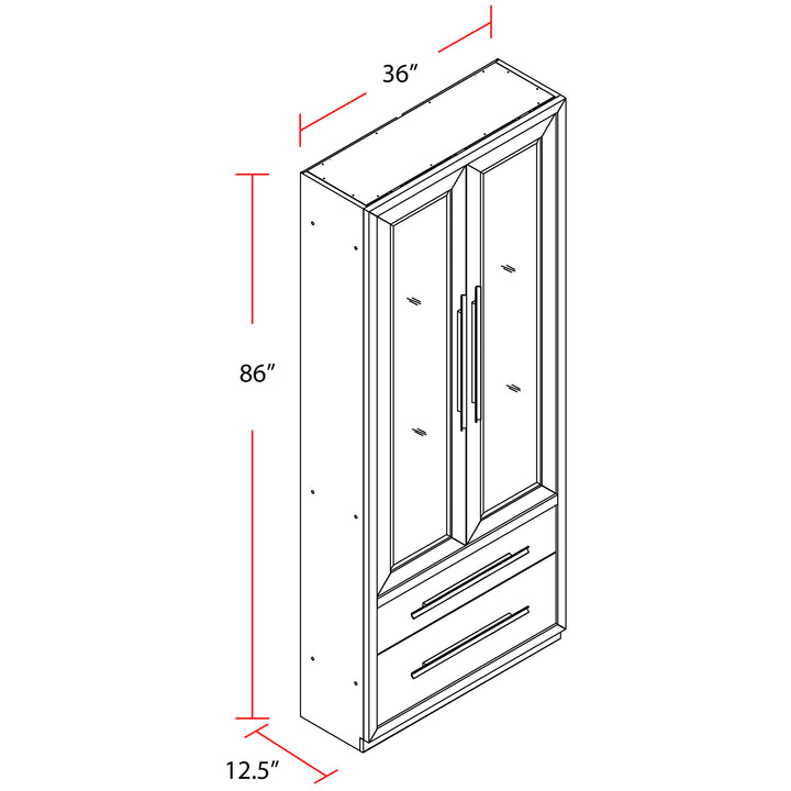 House Pure Modern 36 In. Glass Door Cabinet