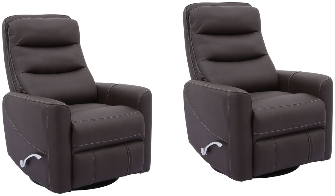 Living Hercules - Chocolate Swivel Glider Recliner Two Pack