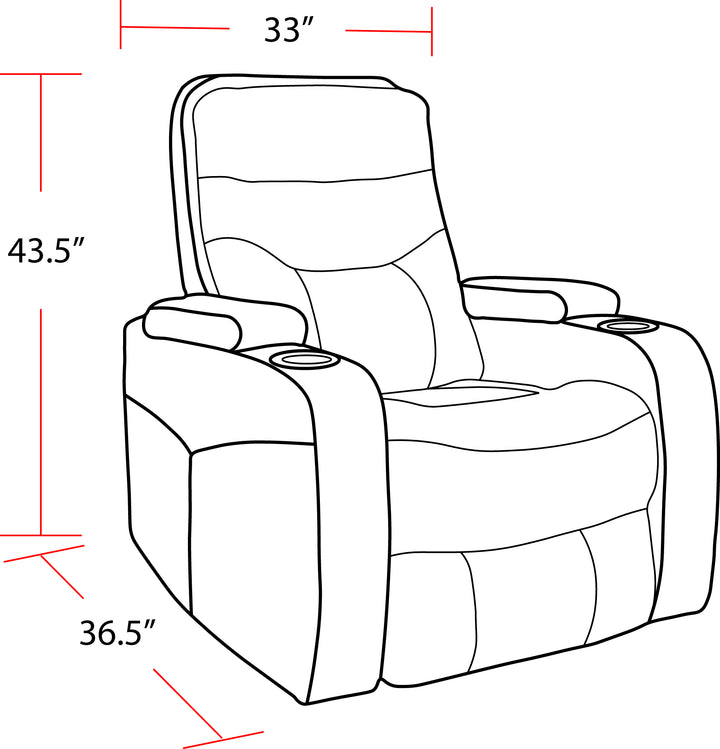 Living Origin Power - Flint Power Reclining Home Theater Recliner