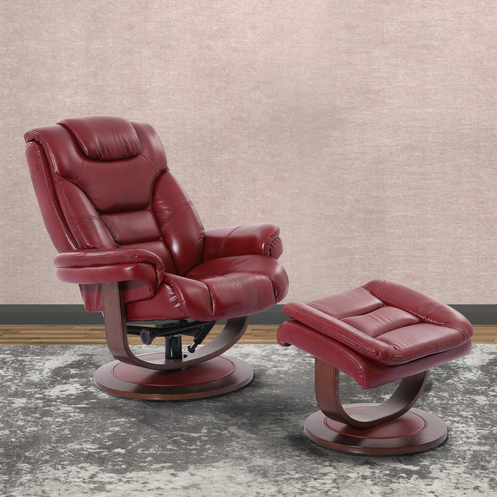 Living Monarch - Rouge Manual Reclining Swivel Chair and Ottoman