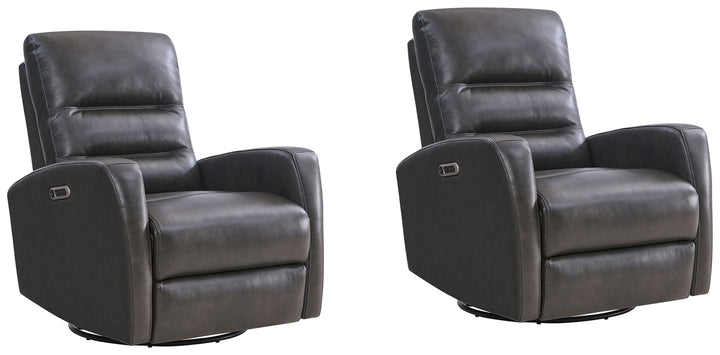 Living Ringo - Florence Grey Power Swivel Glider Recliner Two Pack