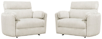 Living Radius Xl - Mega Ivory Extra Wide Power Glider Recliner Two Pack