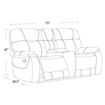 Living Cooper - Shadow Brown Reclining Console Loveseat