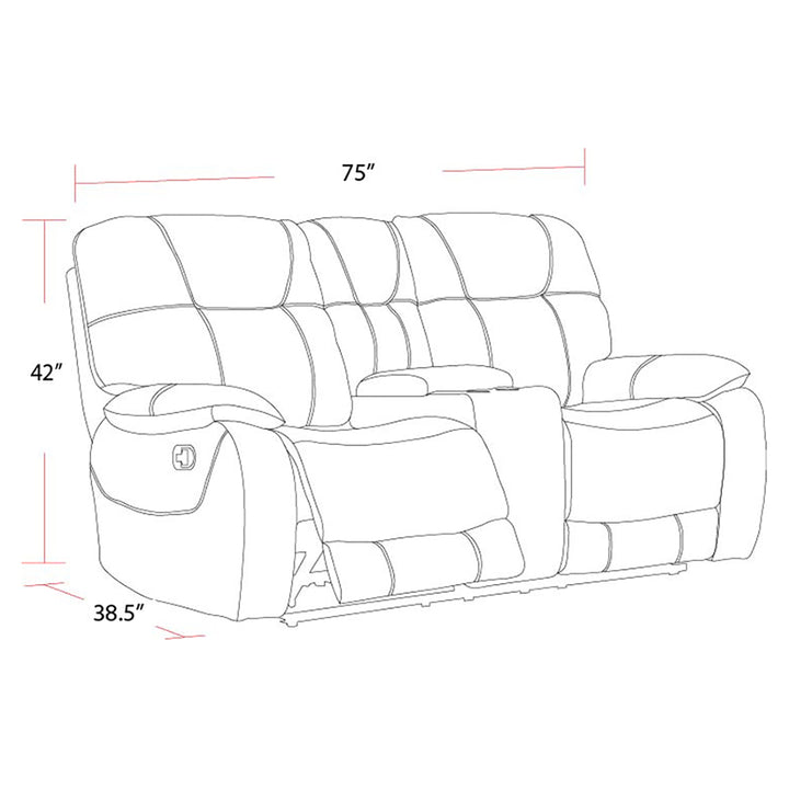 Living Cooper - Shadow Brown Reclining Console Loveseat