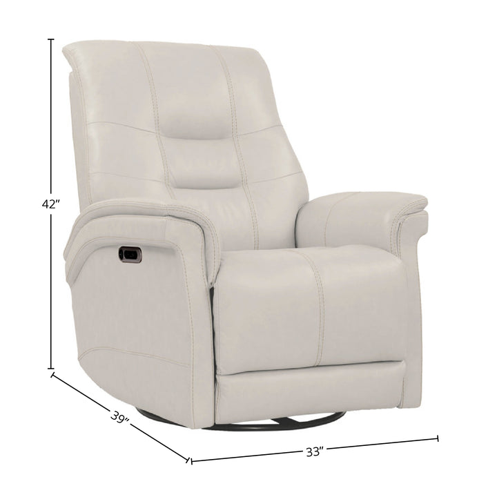 Living Carnegie - Verona Ivory - Powered By Freemotion Cordless Power Swivel Glider Recliner