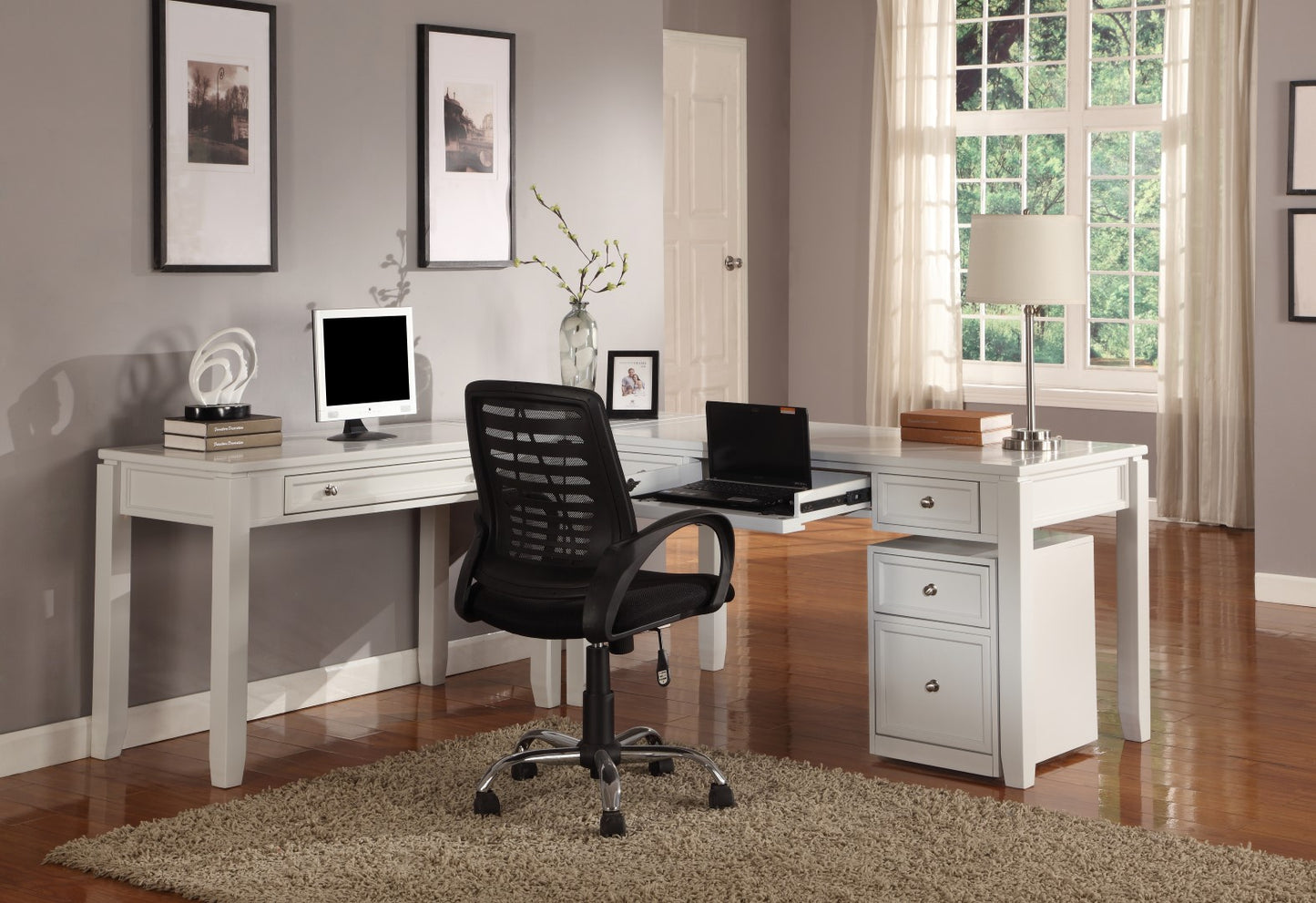 House Boca L Shape Desk with Lateral File