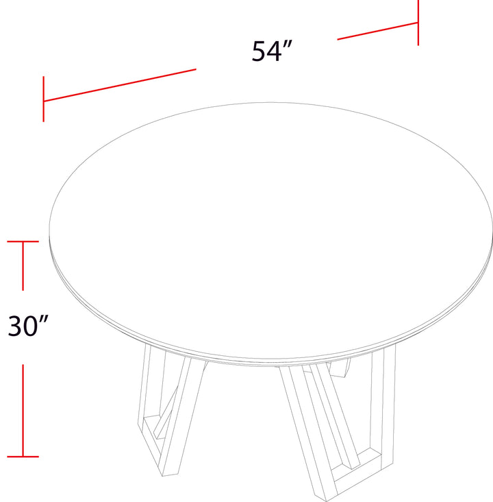 House Pure Modern Dining 54 In. Round Table with Wood Base