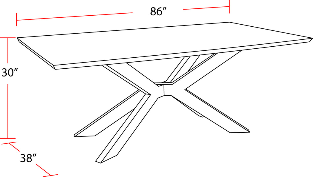 House Crossings - Monaco Dining 86 In. Rectangular Dining Table