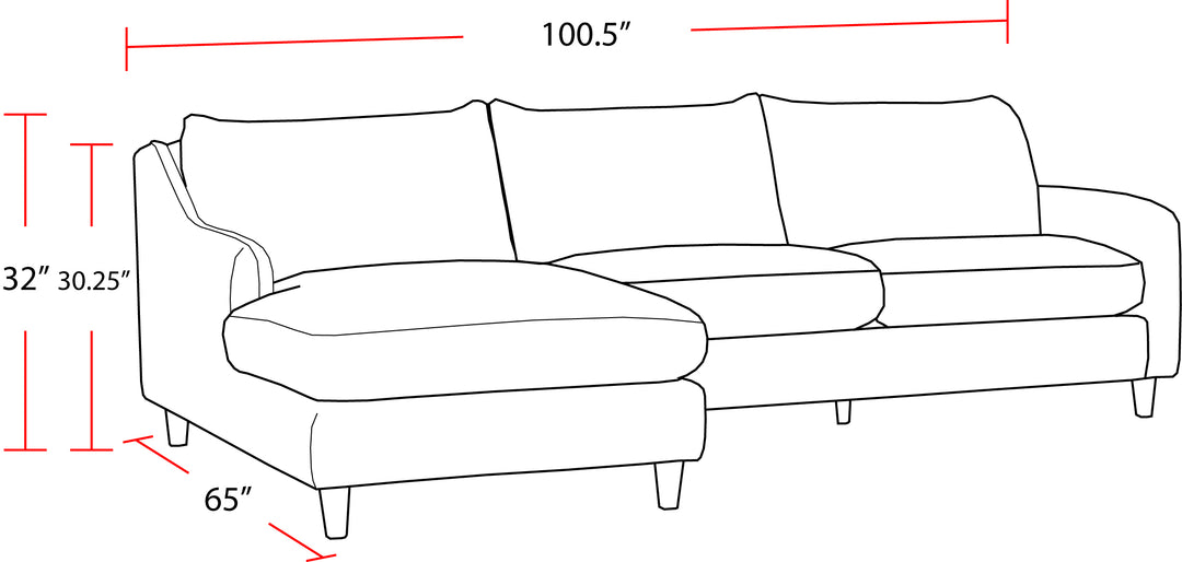 Living Vogue - Farlo Chalk 2 Piece Modular Sectional