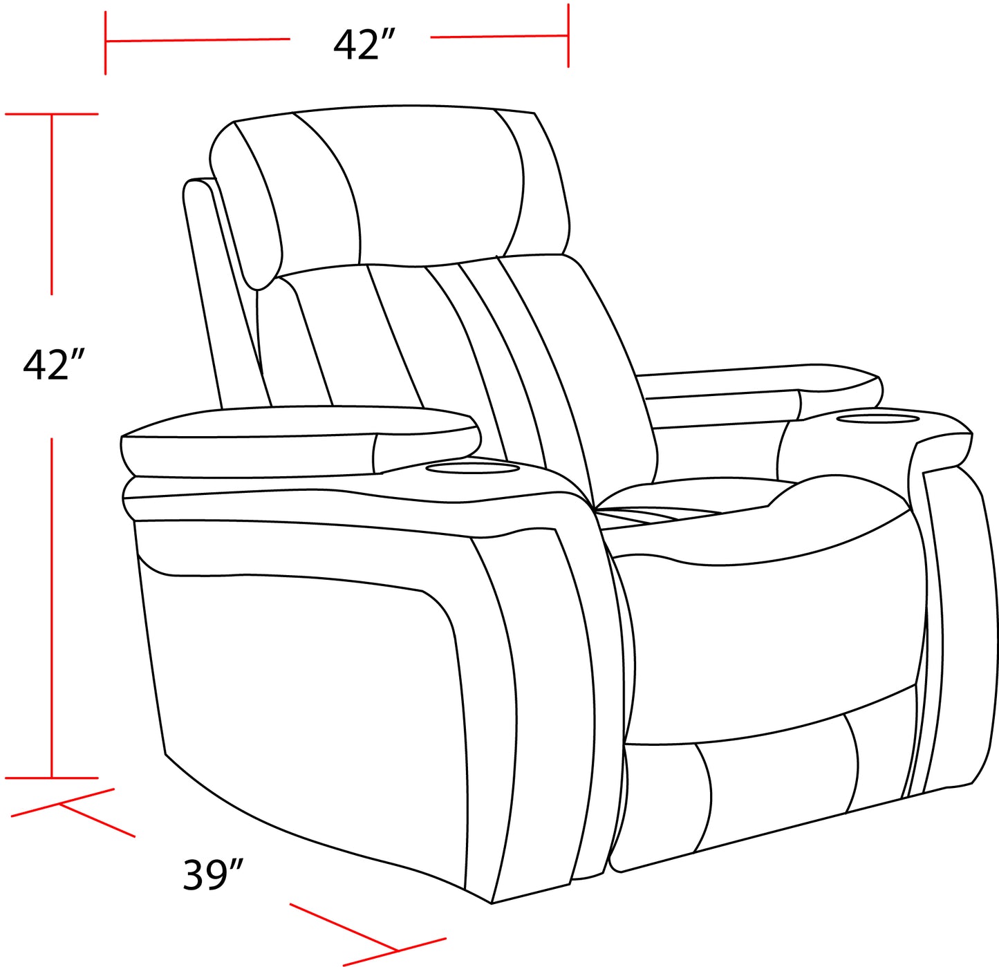 Living Royce - Fantom Ivory Power Recliner