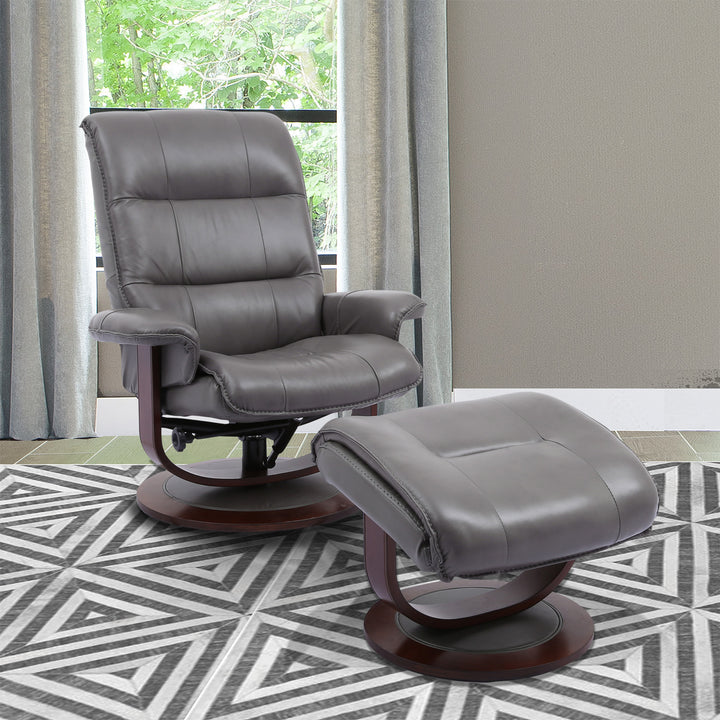 Living Knight - Ice Manual Reclining Swivel Chair and Ottoman