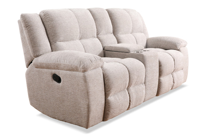 Living Buster - Opal Taupe Manual Console Loveseat