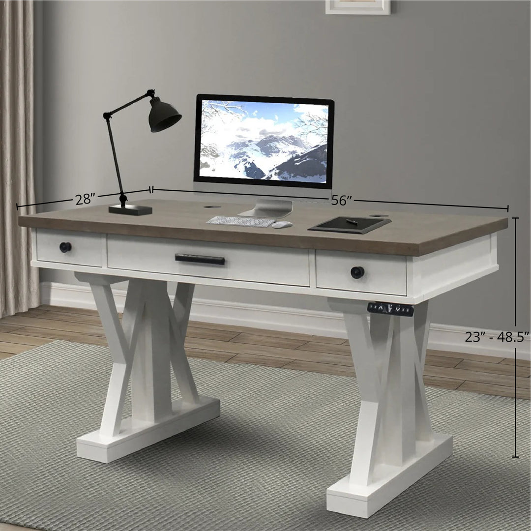 House Americana Modern - Cotton 56 In. Power Lift Desk