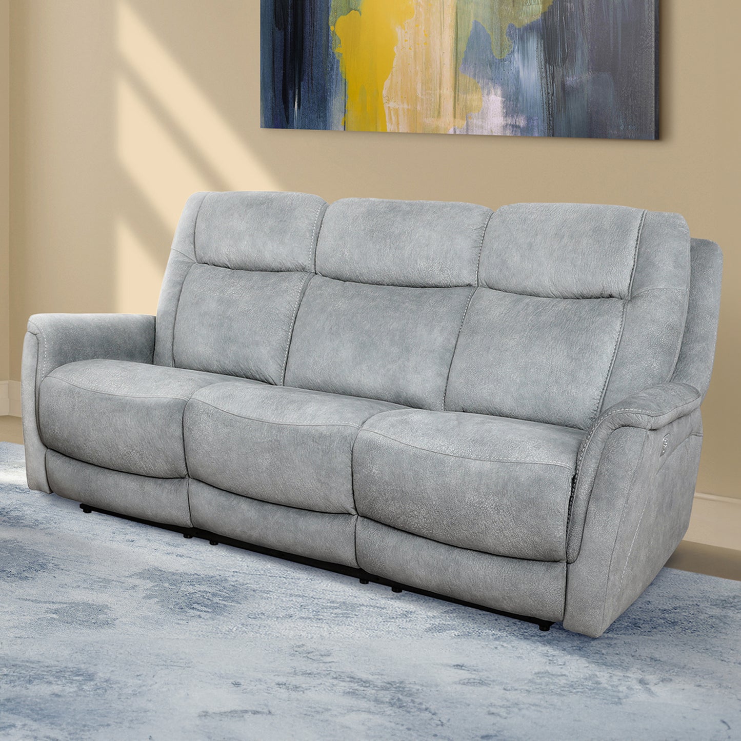 Living Linus - Hudson Grey Zero Gravity Power Reclining Sofa