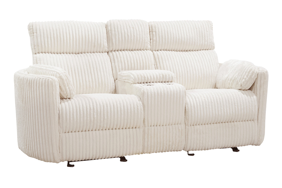 Living Radius - Mega Ivory Power Glider Reclining Console Loveseat