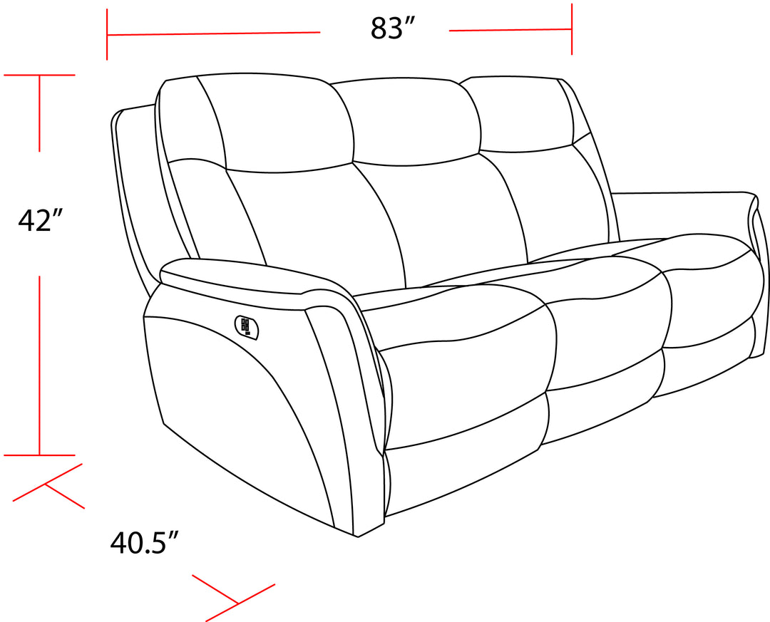 Living Linus - Hudson Grey Zero Gravity Power Reclining Sofa