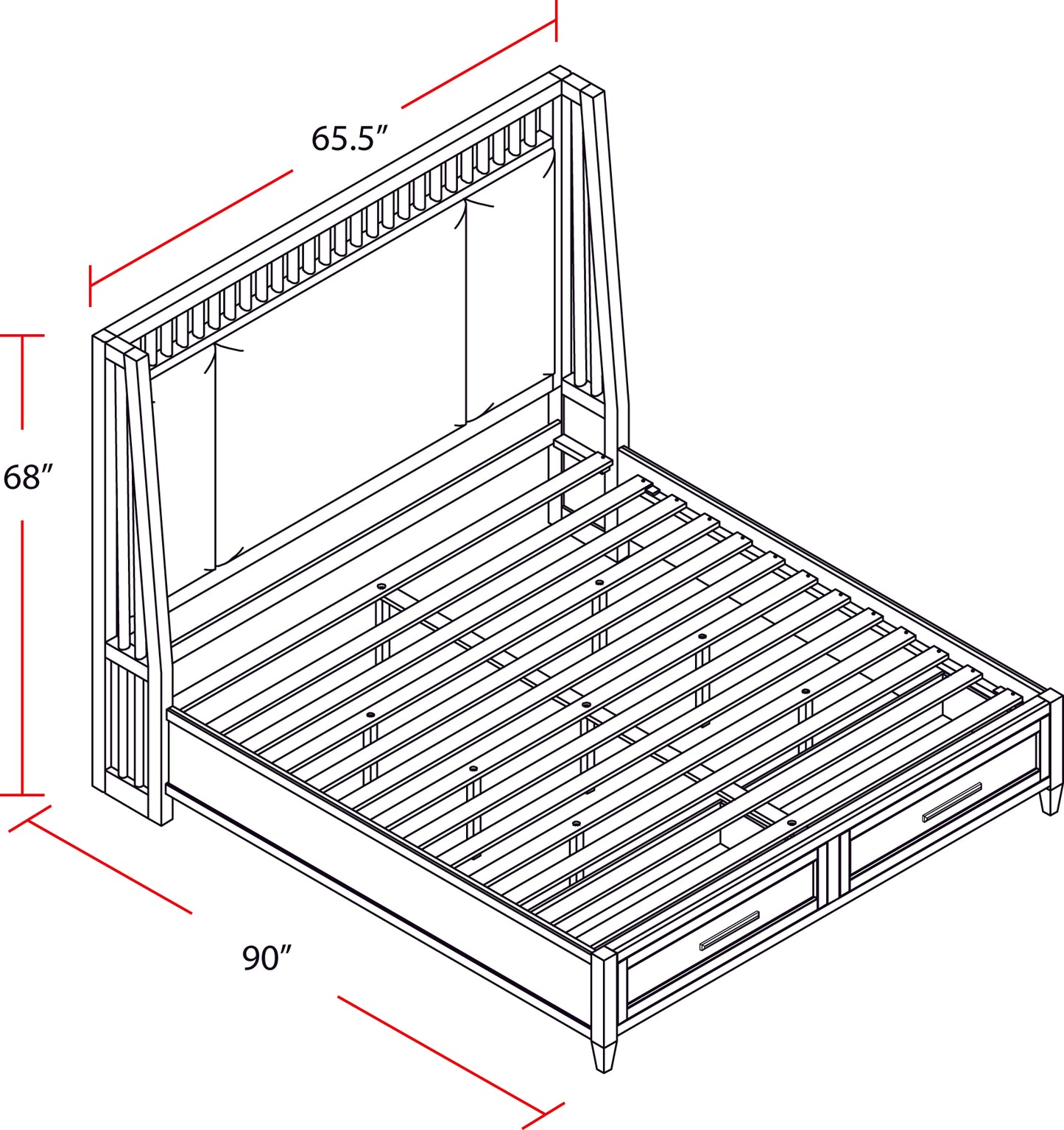 House Americana Modern Bedroom Queen Shelter Bed