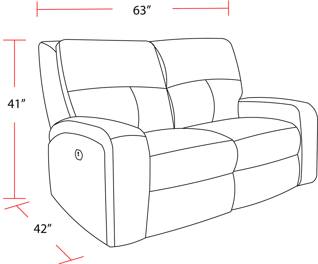 Living Polaris - Bizmark Grey Power Reclining Loveseat