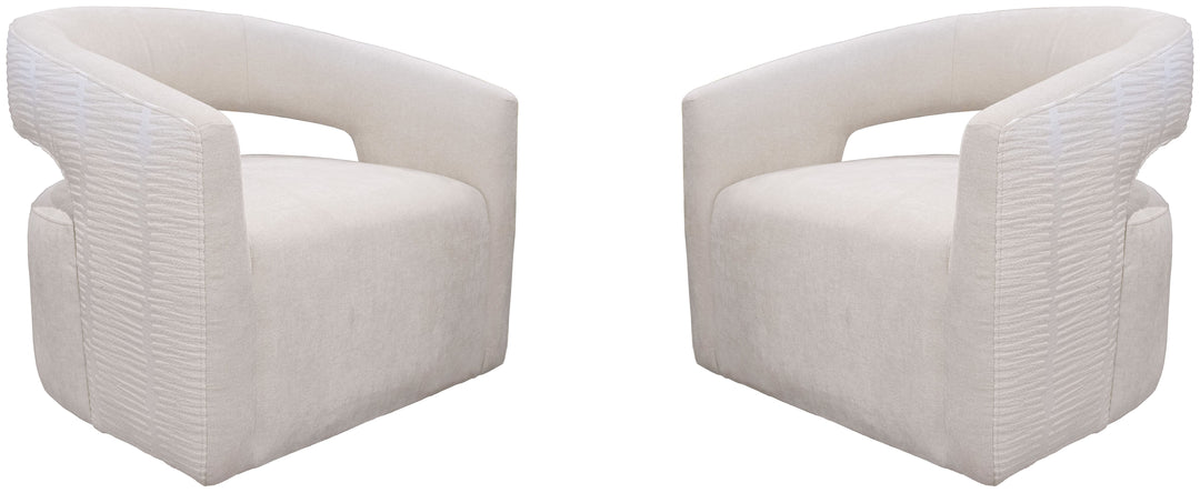 Living Orbit - Elise Natural Open Back Accent Chair Two Pack