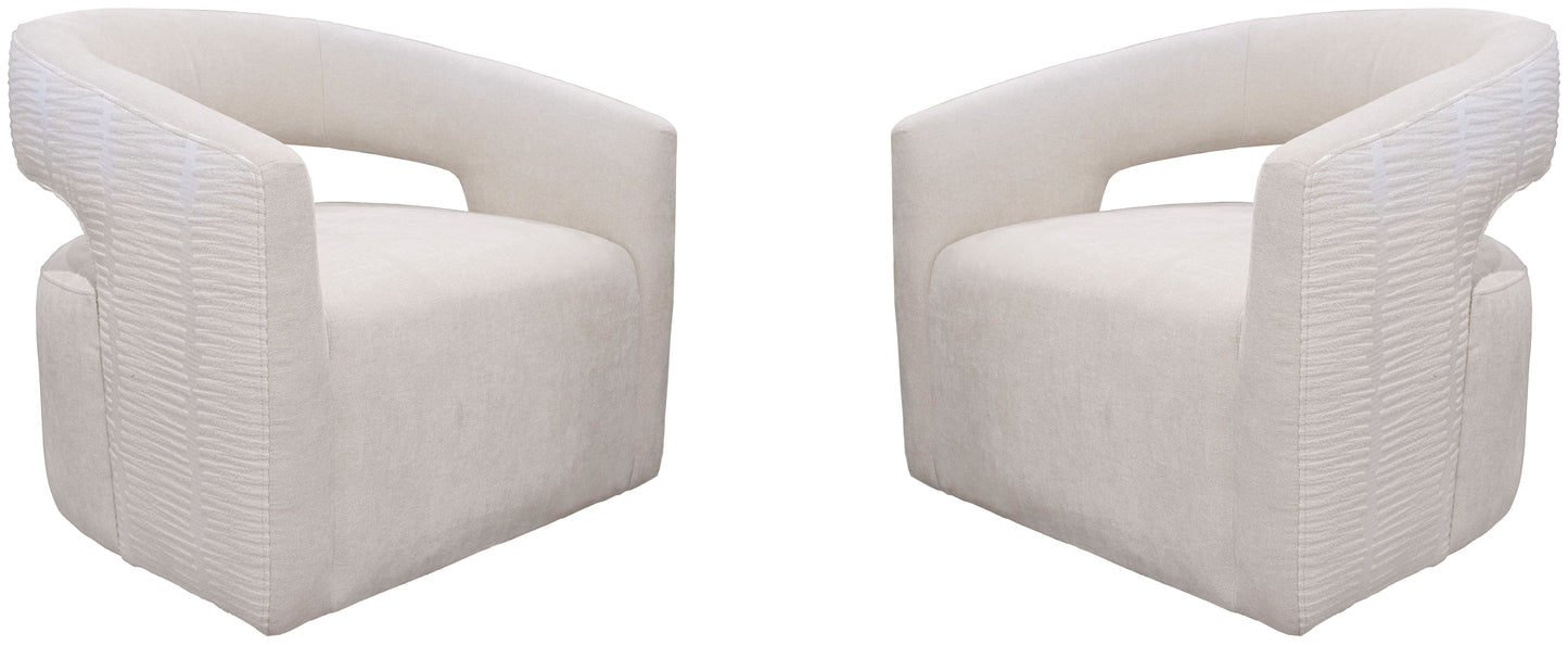 Living Orbit - Elise Natural Open Back Accent Chair Two Pack