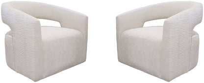 Living Orbit - Elise Natural Open Back Accent Chair Two Pack