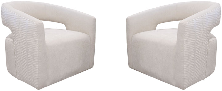 Living Orbit - Elise Natural Open Back Accent Chair Two Pack