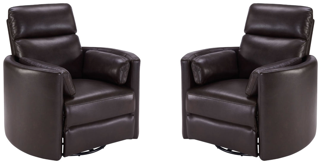 Living Radius - Florence Brown - Powered By Freemotion Cordless Power Swivel Glider Recliner Two Pack