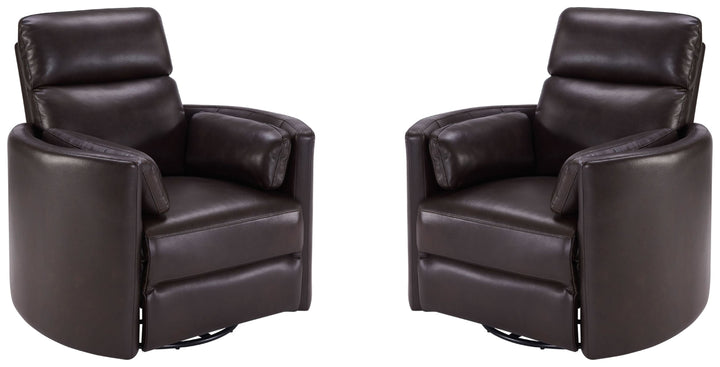 Living Radius - Florence Brown - Powered By Freemotion Cordless Power Swivel Glider Recliner Two Pack