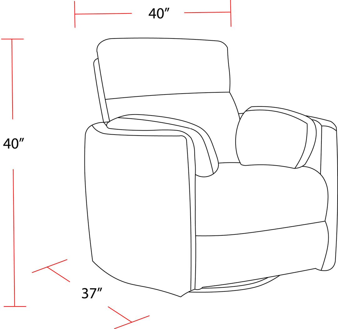 Living Radius - Peacock Power Swivel Glider Recliner