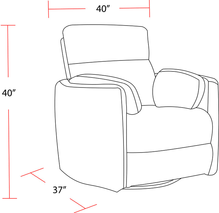 Living Radius - Peacock Power Swivel Glider Recliner