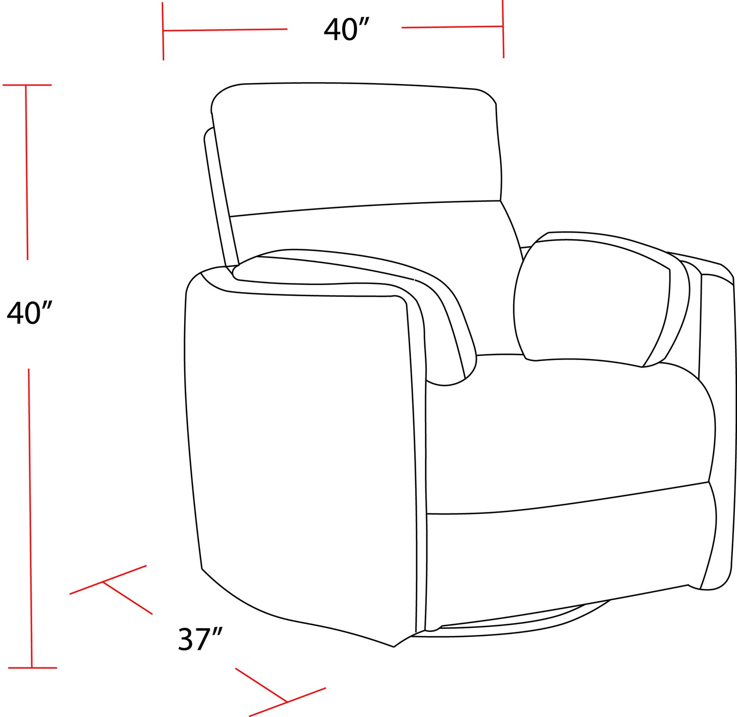 Living Radius - Natural Beauty Quartz Power Swivel Glider Recliner