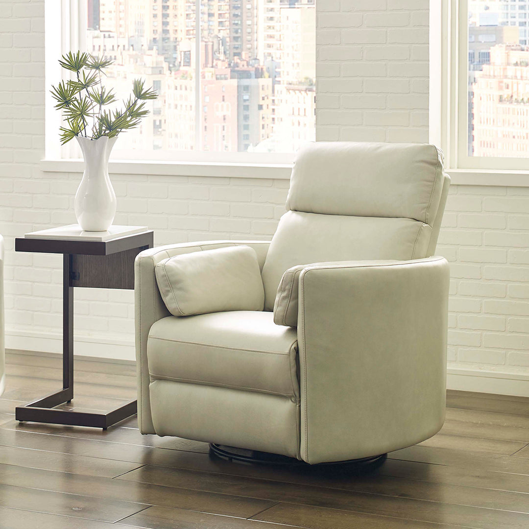 Living Radius - Florence Ivory - Powered By Freemotion Cordless Power Swivel Glider Recliner Two Pack