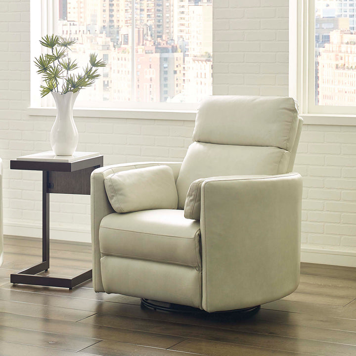 Living Radius - Florence Ivory - Powered By Freemotion Cordless Power Swivel Glider Recliner