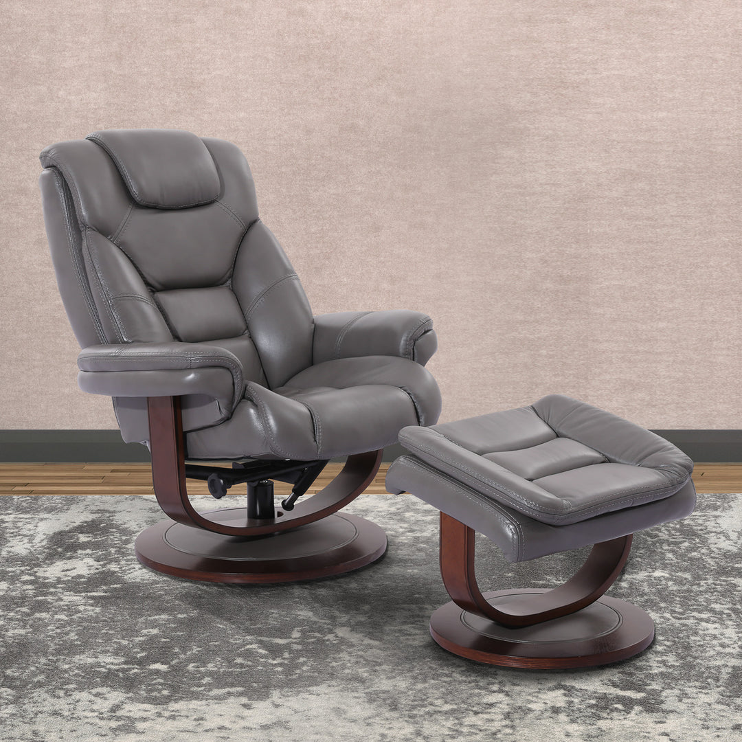 Living Monarch - Ice Manual Reclining Swivel Chair and Ottoman