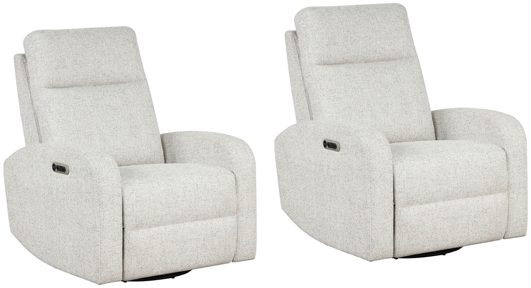 Living Thriller - Natural Beauty Quartz Power Swivel Glider Recliner Two Pack